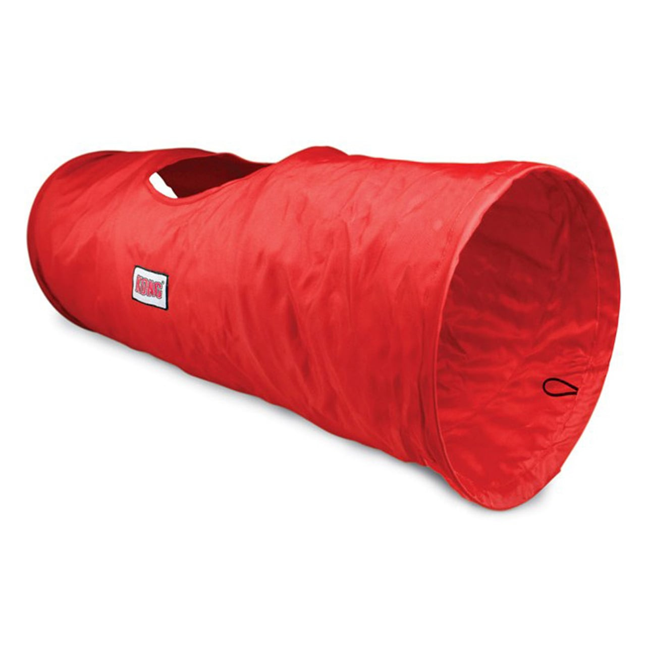KONG Active Cat Collapsible Play Tunnel in vibrant red, perfect for cat playtime and exploration.