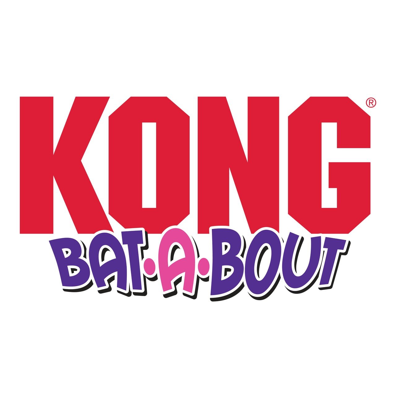 KONG Bat-A-Bout Chime Bear Cat Toy packaging with vibrant colors and playful design.