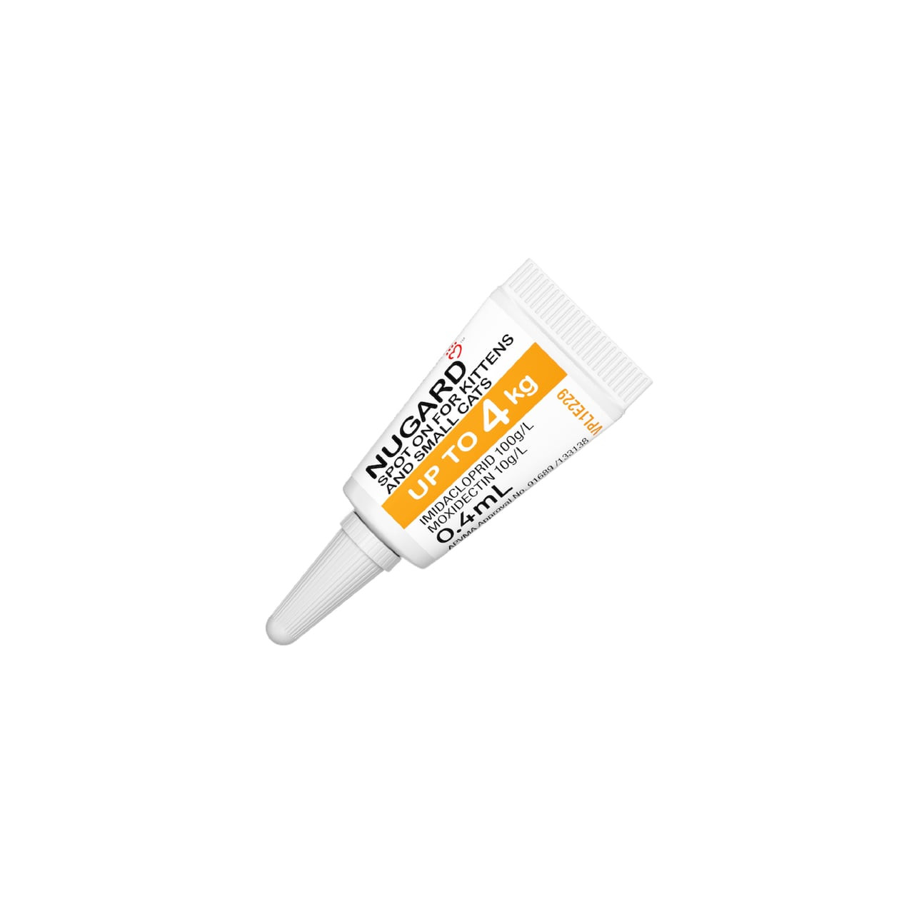 Nugard for Kittens and Small Cats, orange packaging, 6 doses, 4ml for pet health.