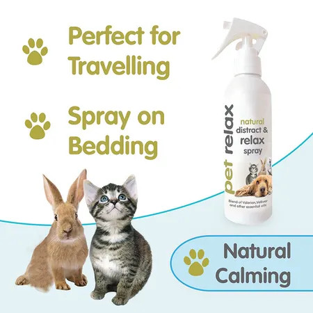Pet Relax Natural Distract & Relax Spray for pets, 200ml, ideal for calming dogs and cats.