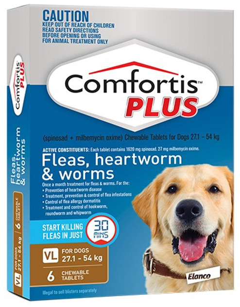 Comfortis PLUS for Dogs 27-54 kg - Brown 6 Pack