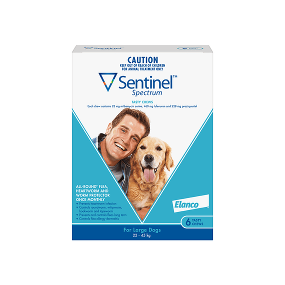 Sentinel Spectrum Tasty Chews for Dogs 22-45 kg - Blue 6 pack