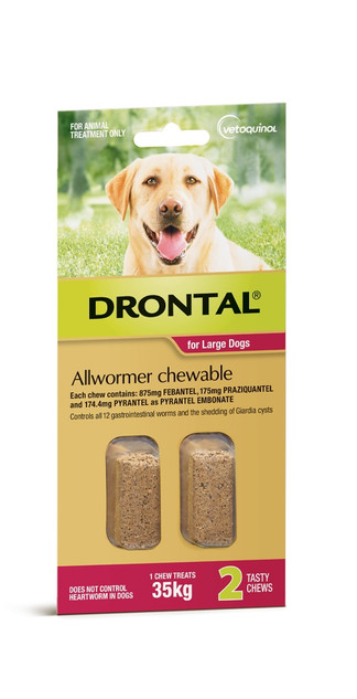 Drontal Allwormer Chews for Dogs up to 35 kg - 2 Pack