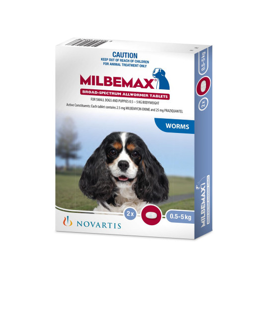 Milbemax Small Dogs Under 5 kg 2 Tablet Pack