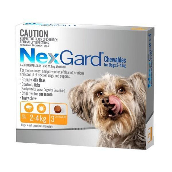 NexGard for Dogs 2-4kg - Orange 3 Pack