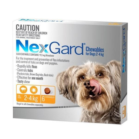 NexGard for Dogs 2-4kg - Orange 6 Pack