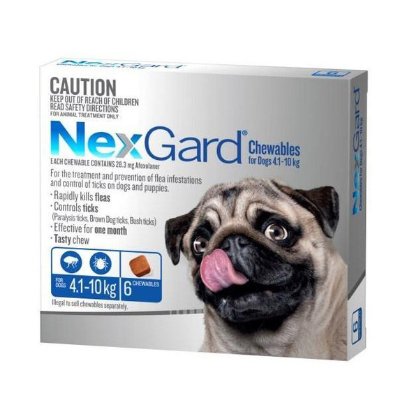 NexGard for Dogs 4.1-10kg - Blue 6 Pack