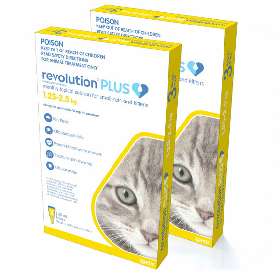 Revolution PLUS for Kittens and Small Cats 1.25-2.5kg - Gold 6 Doses