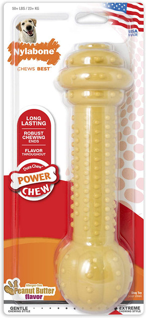 Nylabone Barbell Power Chew Durable Dog Toy Monster