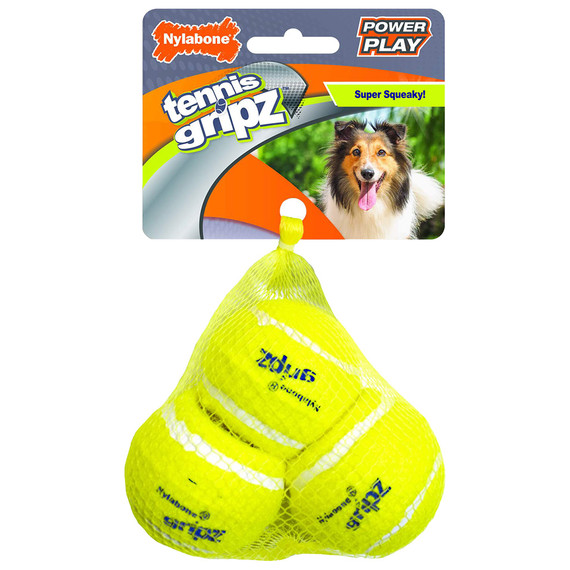 Nylabone Power Play Dog Tennis Ball Gripz 3 pack Medium