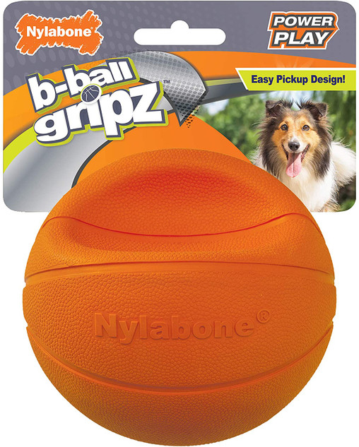 Nylabone Power Play Dog Basketball B-Ball Gripz 12cm