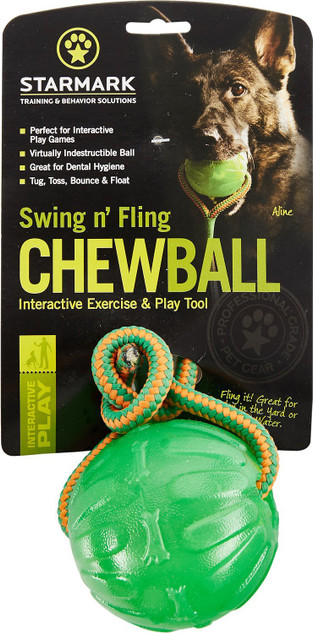 Starmark Swing n' Fling Chew Ball Medium Large Toy For Dogs