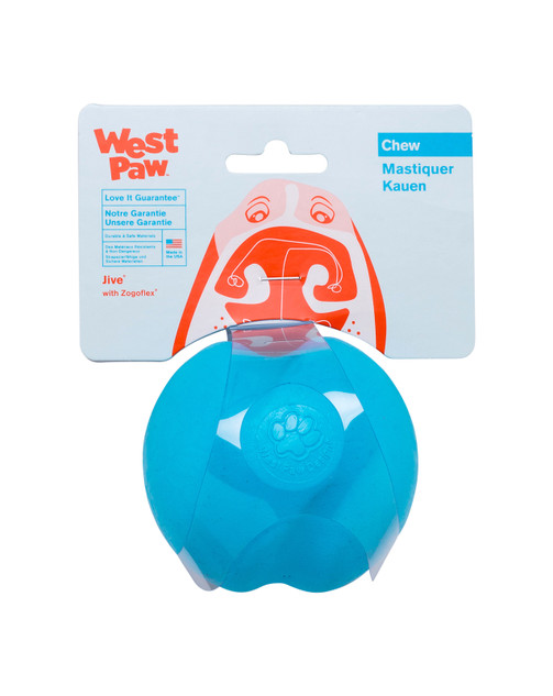 West Paw Jive Zogoflex Tough Fetch Ball Blue Large