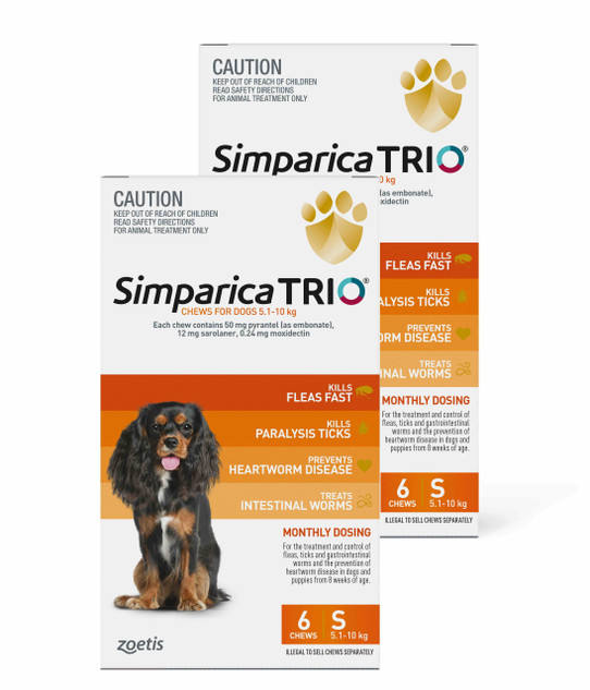 Simparica TRIO Chews for Dogs 5.1-10 kg - Orange 12 Chews