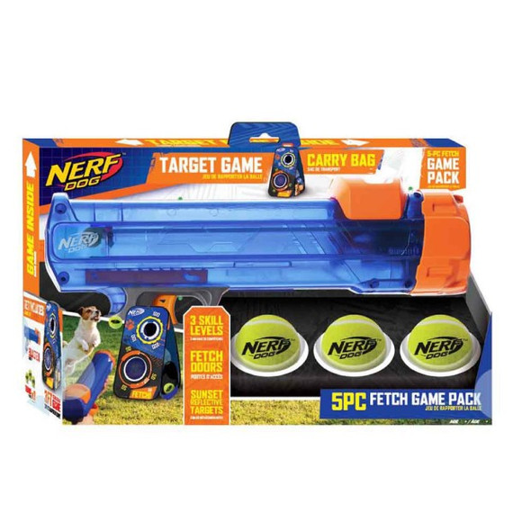 NERF DOG Blaster Target Game Set with 3 Balls