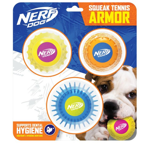 Nerf 16 Blaster With 2.5 Non-squeak Tennis Ball Dog Toy - 3pk