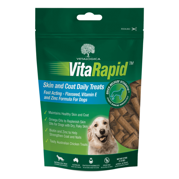 Vetalogica VitaRapid Skin & Coat Daily Treats For Dogs - 210g