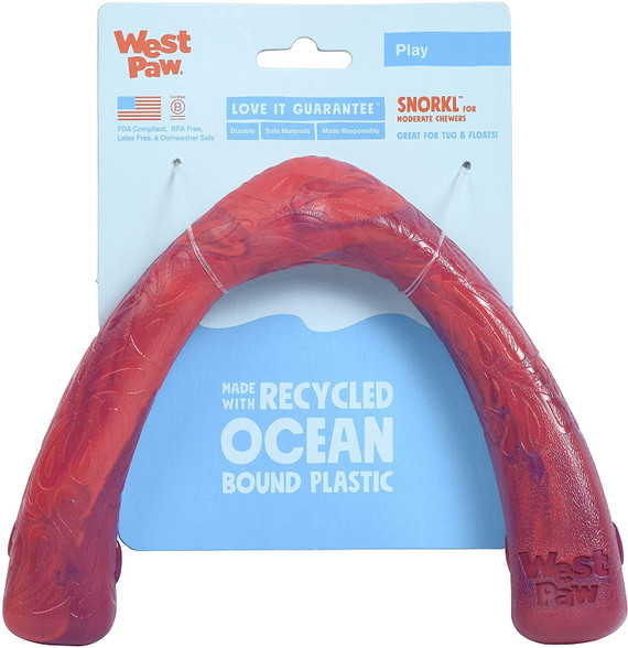 West Paw Seaflex Recycled Plastic Tug Dog Toy - Snorkl Hibiscus