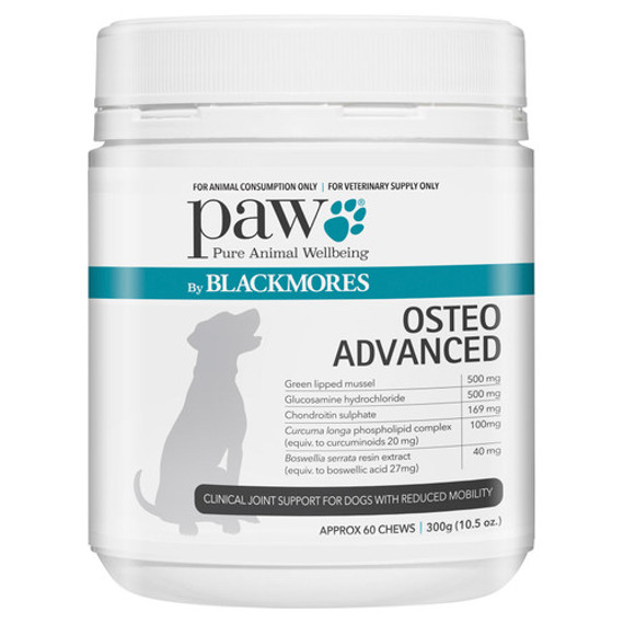 PAW by Blackmores OsteoAdvanced Joint Health Chews for Dogs - Approx. 60 Chews | 300g (10.5 oz)