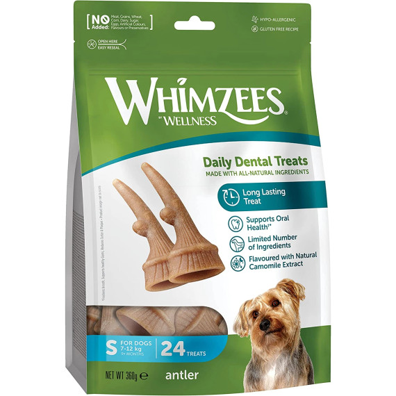 Whimzees Small Occupy Antlers Value Bag (24 Count)