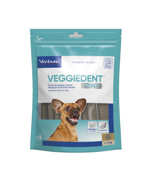 VeggieDent FR3SH Extra Small Dog Dental Treats (15 Pack)