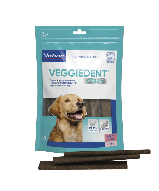 VeggieDent FR3SH Large Dog Dental Treats (15 Pack)