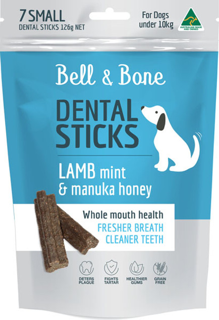 Bell & Bone Dental Sticks - Lamb, Mint & Manuka Honey, Small 7 Sticks