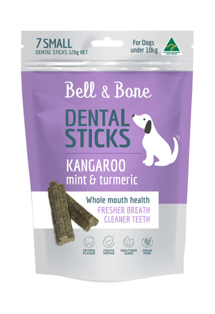 Bell & Bone Dental Sticks - Kangaroo & Turmeric, Small 7 Sticks