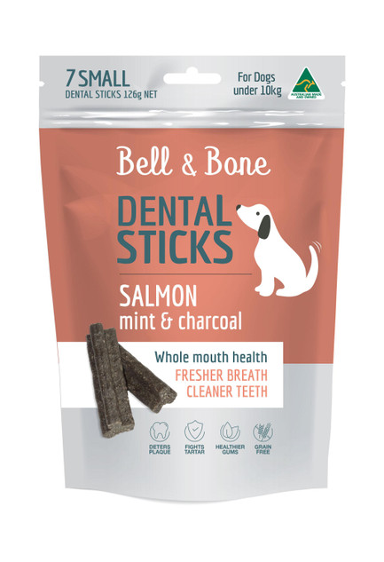 Bell & Bone Dental Sticks - Salmon, Mint & Charcoal, Small 7 Sticks