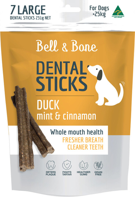 Bell & Bone Dental Sticks - Duck, Mint & Cinnamon, Large 7 Sticks