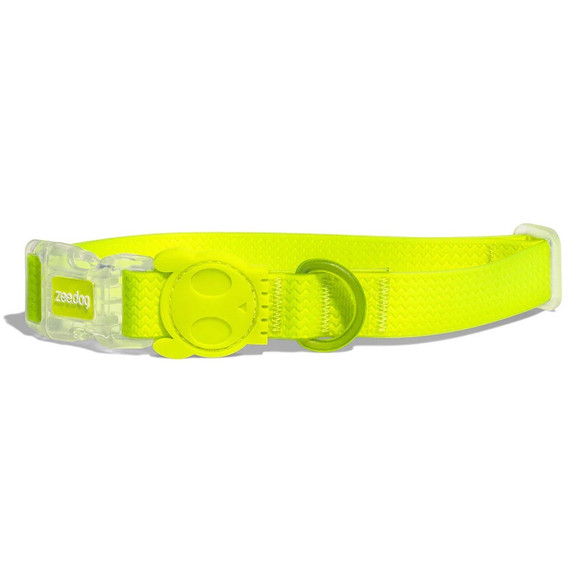 Front view of the Zee.Dog NeoPro Lime Collar range.