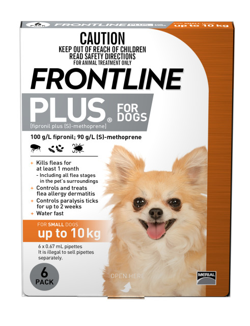 Frontline Plus for Small Dogs up to 10kg - 6 Pack
