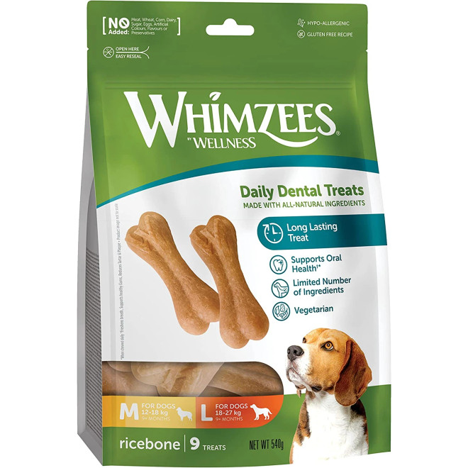 Whimzees Medium-Large Ricebone Value Bag (9 Count)