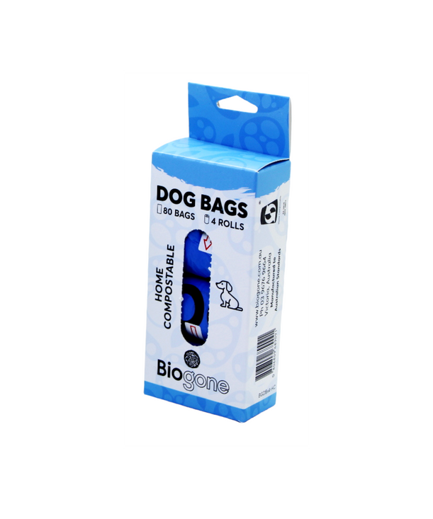 Biogone Dog Poo Bag Home Compostable 20 Bags x 4 Rolls = 80pk