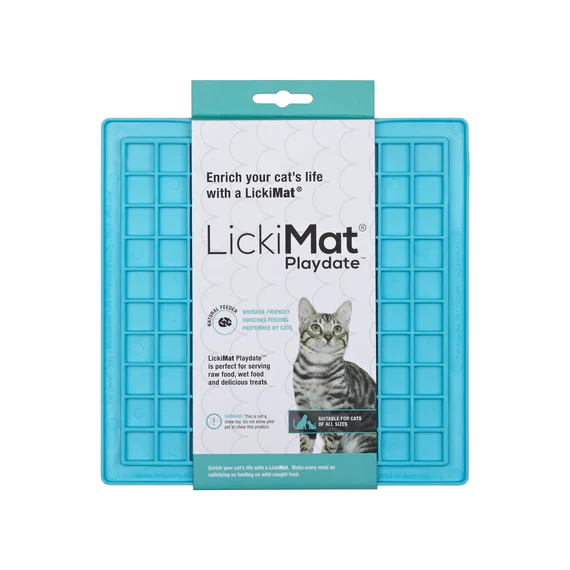 LickiMat Classic Playdate - Slow Feeding Mat for Cats