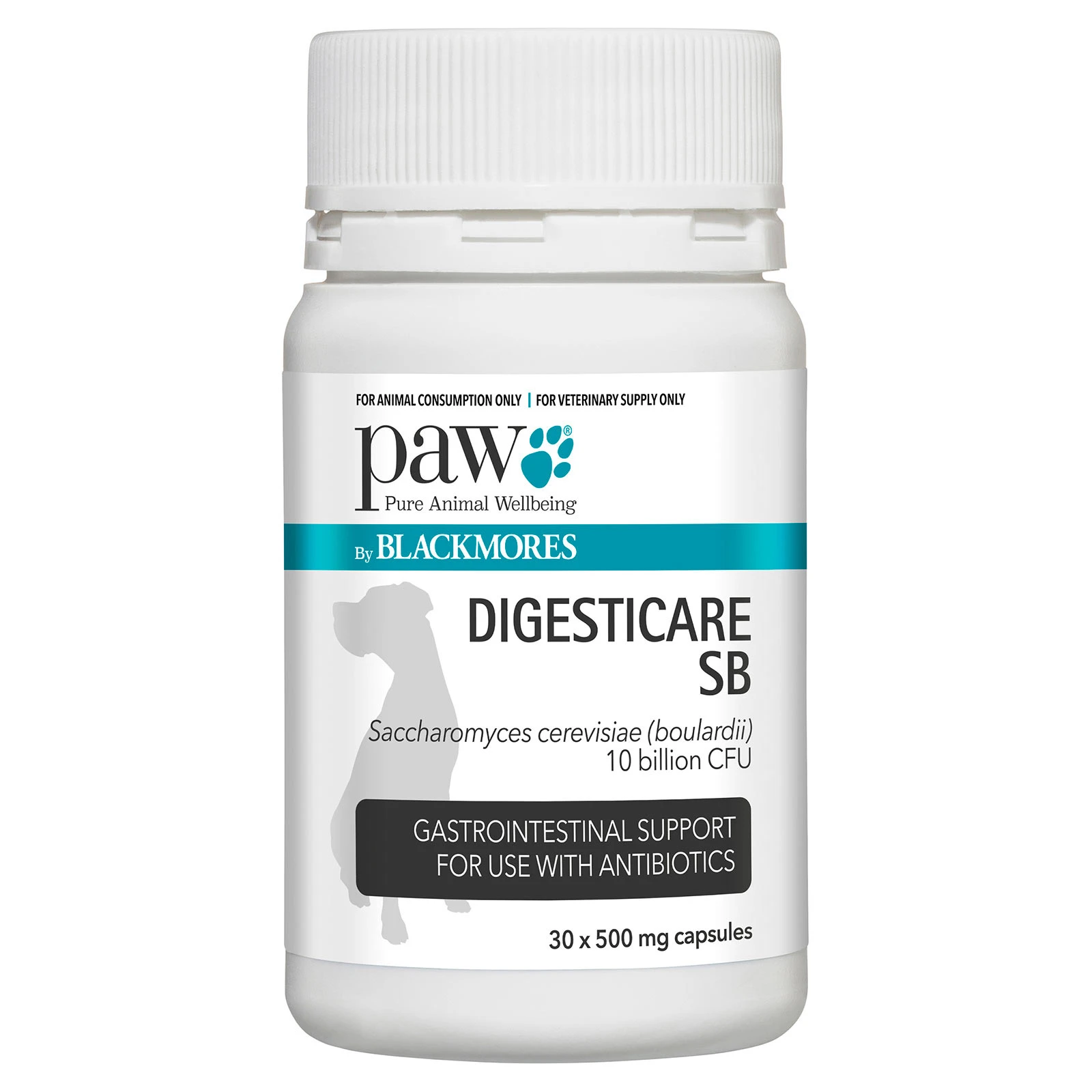 PAW Digesticare SB Gastrointestinal Support for Dogs 500mg - 30 Capsules