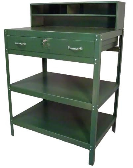 This Dispatch Desk is Great for the Workplace in Any Shop or Garage.  The Drawer Can Be Locked to Ensure Private Papers and Items.  There is Plenty of Storage with the 2 Bottom Trays and the Unit Has the Option to Come with Non-Marring Leveler Glides or Dual Swivel Castors with Brakes.  Unit Comes with a Lifetime Structural Warranty.   