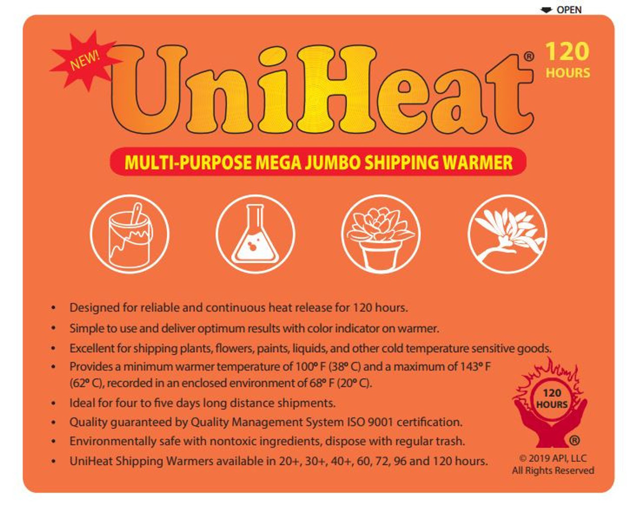 120 Hour UniHeat Mega Jumbo Shipping Warmer 10 Count
