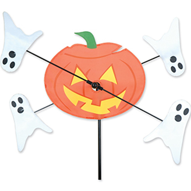 Lawn Spinner - 10" Pumpkin & Ghosts Whirligig Spinner