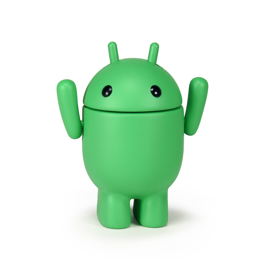 Photo of Android collectible figure in green, arms and antenna up