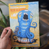 Premium Chunk Kraken in Ink $4.49 supermarket style mini print in hand