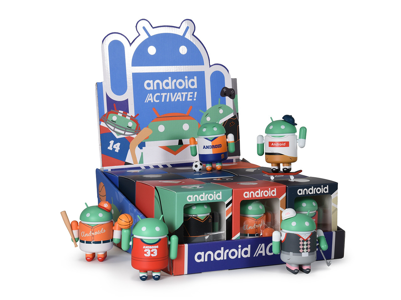 Android mini collectible figures Android Activate! Sports theme series
