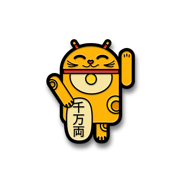 ◆ Happy Lucky Mid Size Lucky Cat (Yellow)