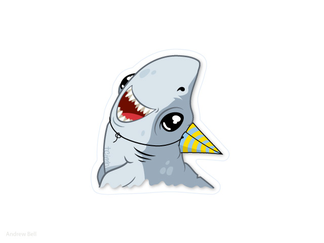 Surprise Party Shark Stickers