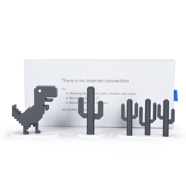 Chrome Dino Charms PACK OF 5 3D Printed Plastic Google Chrome 