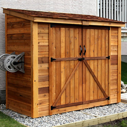 Sag Harbor 8' x 4' Western Red Cedar Storage Shed - two-door