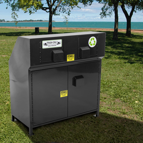 Acadia 110 Gallon Single Door ADA Compliant Bear & Animal Resistant Trash Bin Enclosure