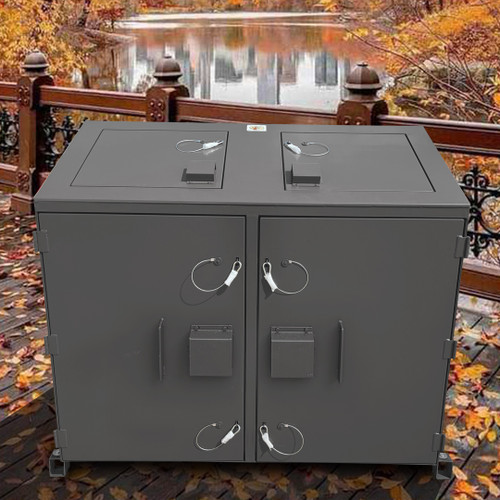 Highlander bear proof double trash locker for 95 gallon trash bins