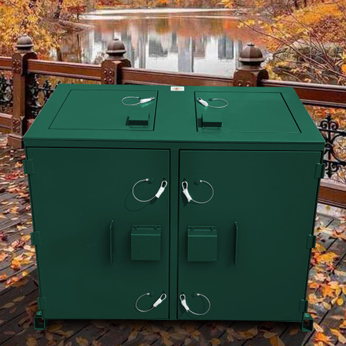 Highlander bear proof double trash locker for 95 gallon trash bins