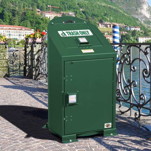 Silverback Single Metal Garbage Can Storage Unit Silverback Single Metal Garbage Can Storage Unit